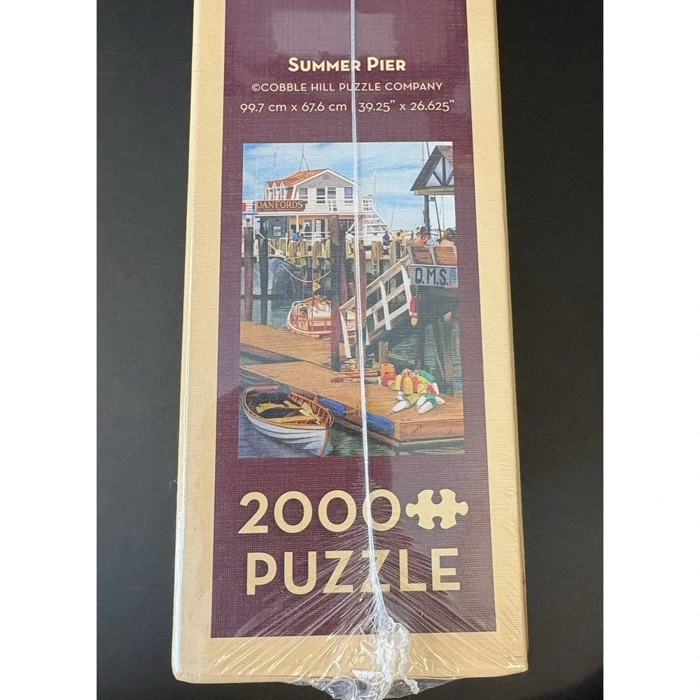 Cobble Hill 2000 Piece Puzzle Summer Pier New Sealed Boats Nautical Coastal